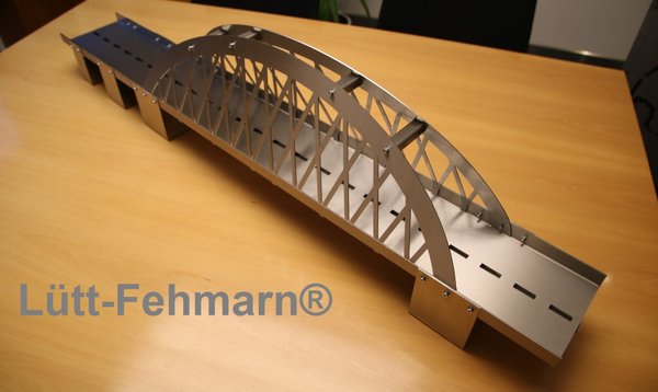 3D-Fehmarn-Brücke Edelstahl mit LED  Art. 5018
