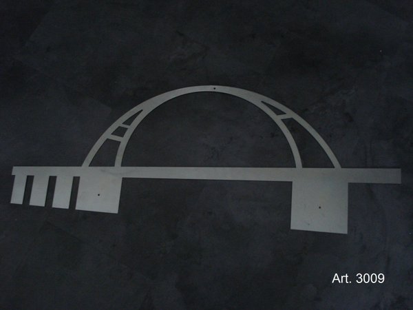 Fehmarn-Brücke, Stahl unbehandelt, groß 100 x 36 cm Art. 3009