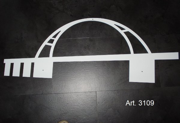 Fehmarn-Brücke Stahl, groß, weiß, 100 x 36 cm Art. 3109