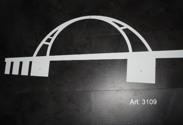 Fehmarn-Brücke Stahl, groß, weiß, 100 x 36 cm Art. 3109