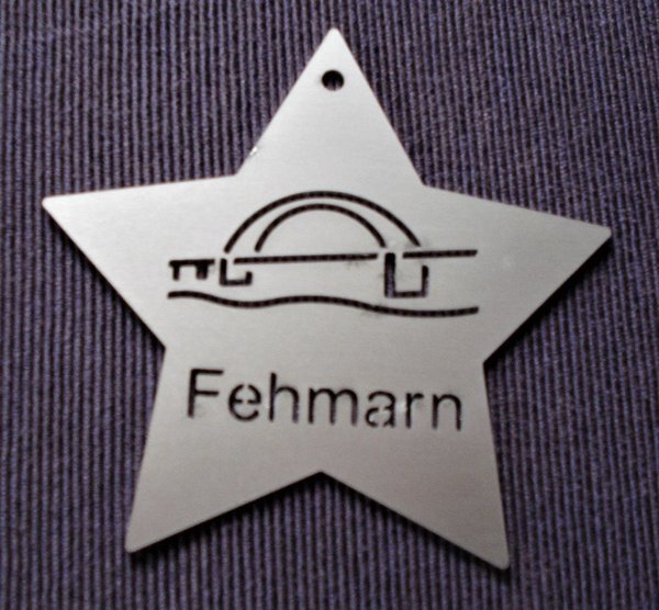 Fehmarn Stern Alu Anhänger, klein, mit Brücke Art. 1051