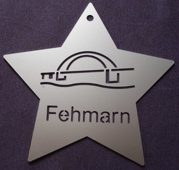 Fehmarn Stern Alu Anhänger, groß, mit Brücke, Art. 1061