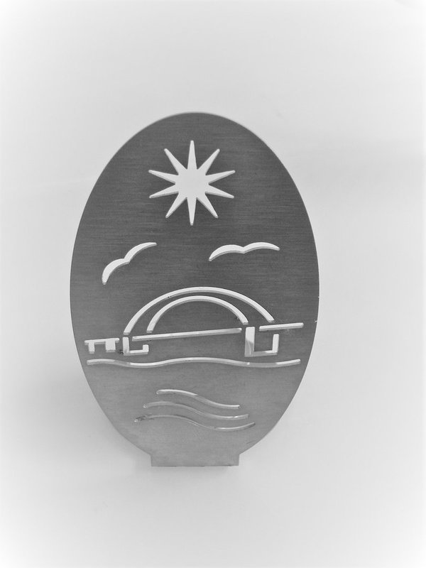 Fehmarn Teelicht aus Edelstahl Brücke 10 x 6 cm  Art. 7031