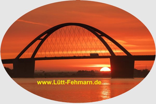 Aufkleber Sonnenaufgang Fehmarnsundbrücke